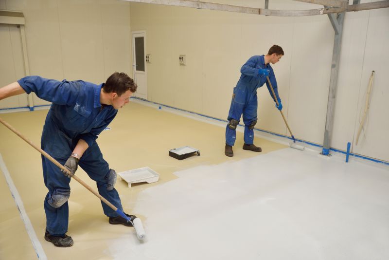 Local Speckled Garge Floor Painting pros at work